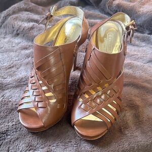 Coach Bessy Vachetta Tan Leather Women's Heels